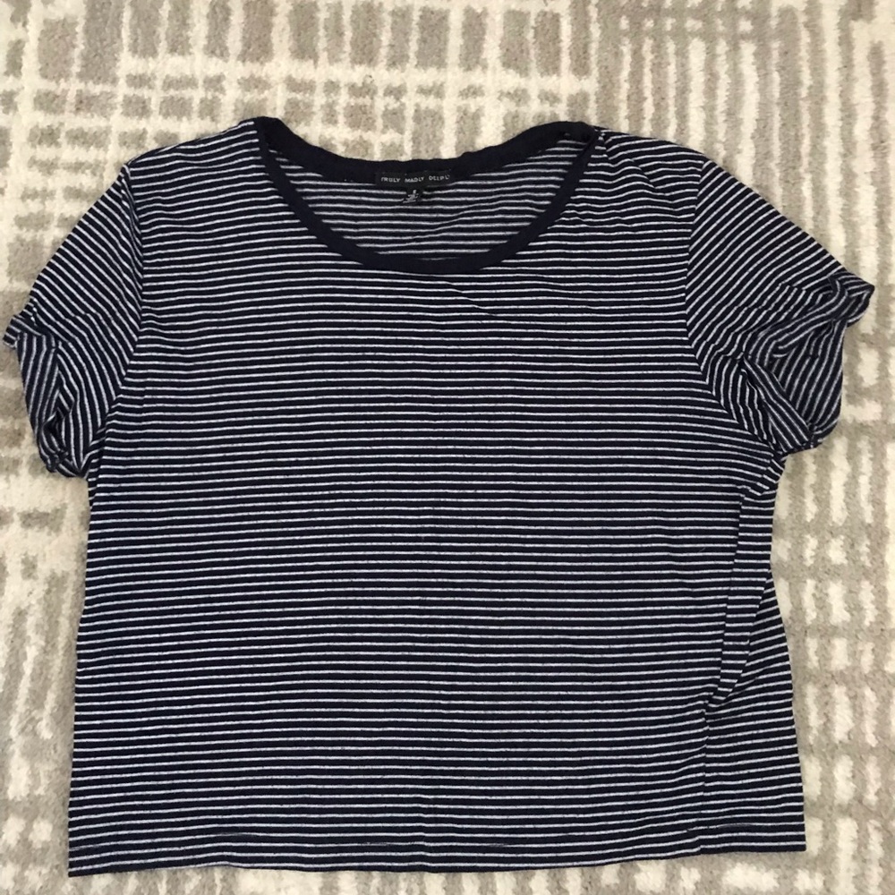 Truly Madly Deeply Striped Short Sleeve Crop Top